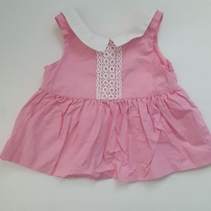 Janie And Jack Pink Swing Top Peter Pan Collar